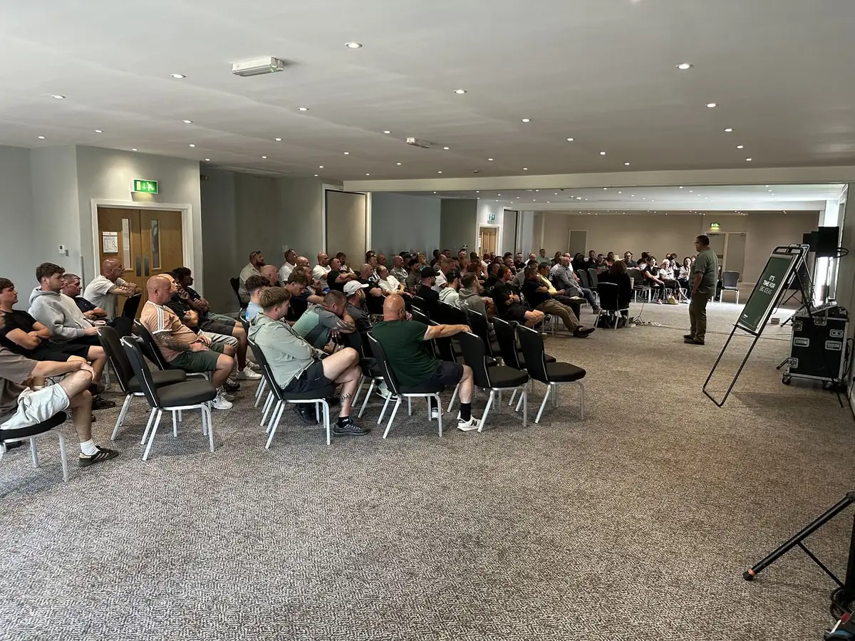 The full SAUK workforce gathered for the Principal Contractor mobilisation stand-down