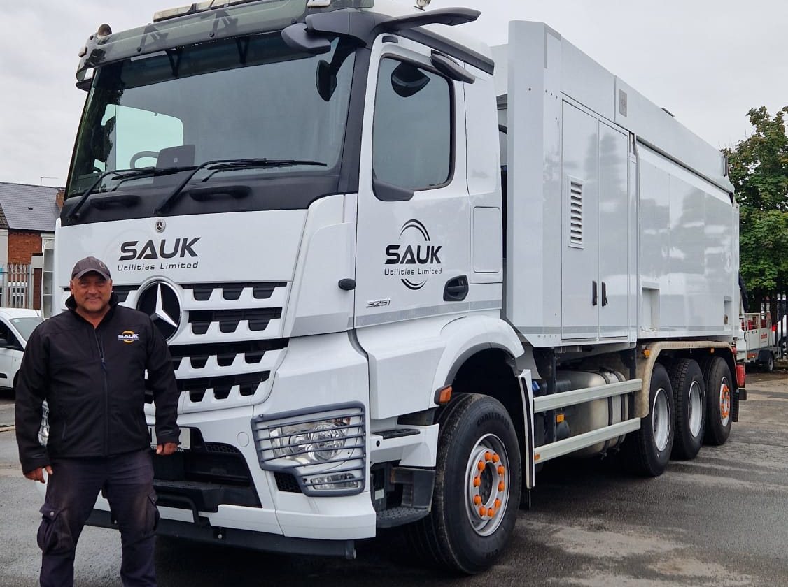 The fourth SAUK vacuum excavator, a Mercedes Arocs, delivered to the yard